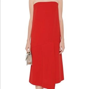 Tibi Red Strapless Dress